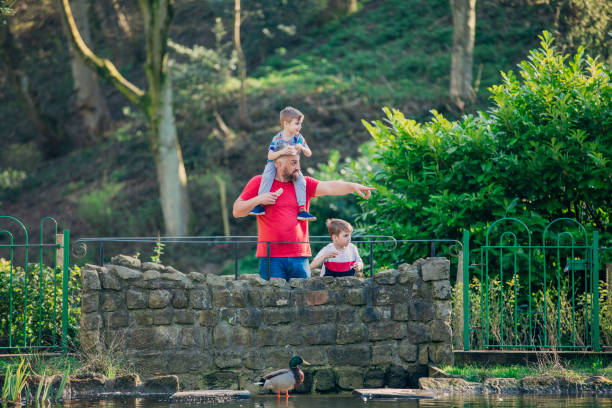 istock Watching the Wildlife in the Park with their Father 1015399184
