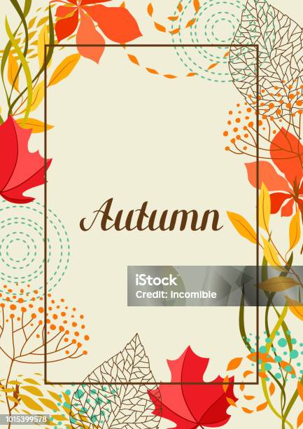 Frame With Falling Leaves Stock Illustration - Download Image Now - Autumn, Backgrounds, Flower