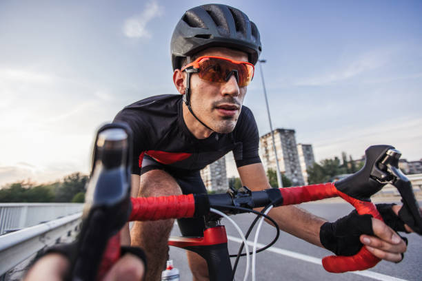 istock Man racing bicycle rider 1015400084