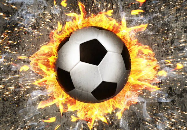 istock Soccer ball in fire 1015413838