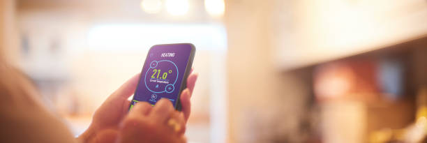 app de chauffage domestique - room temperature photos et images de collection