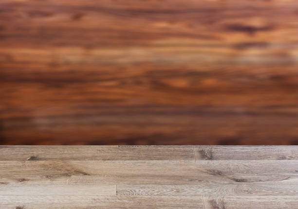 istock Background with empty wooden table. Flooring Texture of timbered board. Closeup. 1015420358