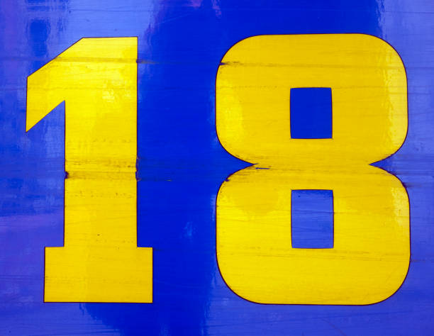 istock Written Wording in Distressed State Typography Found Number Eighteen 18, 1015426736