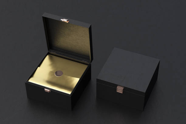 열리고 닫힌 사각 선물 상자 또는 상자 - open container lid jewelry 뉴스 사진 이미지