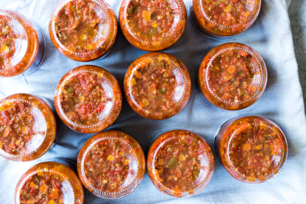 istock Homemade Preserved Tomato Paste Sauce in Glass Jar. 1015429960