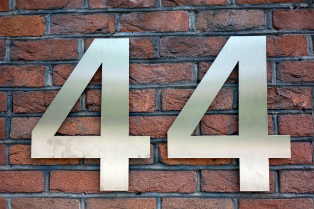 istock Written Wording in Distressed State Typography Found Number forty four 44 1015430410
