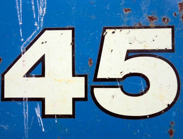 istock Written Wording in Distressed State Typography Found Number Forty Five 45 1015433052
