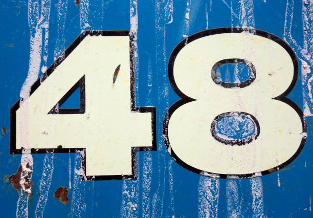 istock Written Wording in Distressed State Typography Found Number Forty Eight 48 1015434476