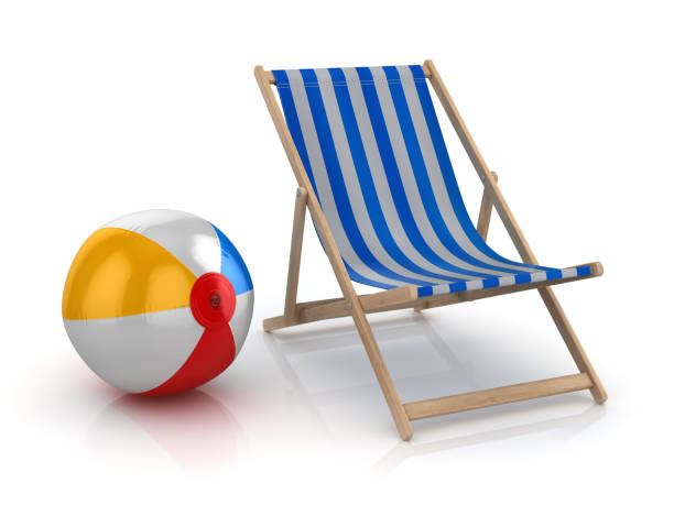 istock Colorful Beach Ball and Beach Chair 1015434784