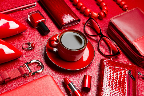 istock Red woman accessories 1015437826