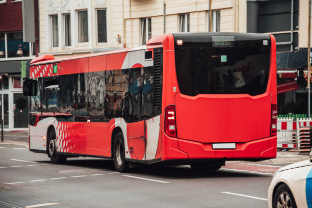 istock Rear view of bus 1015439034