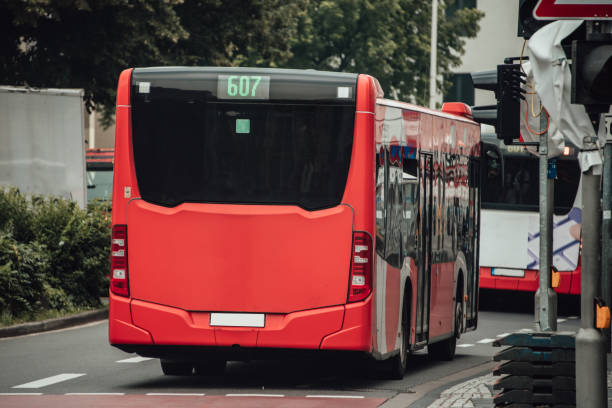 istock Rear view of bus 1015439068