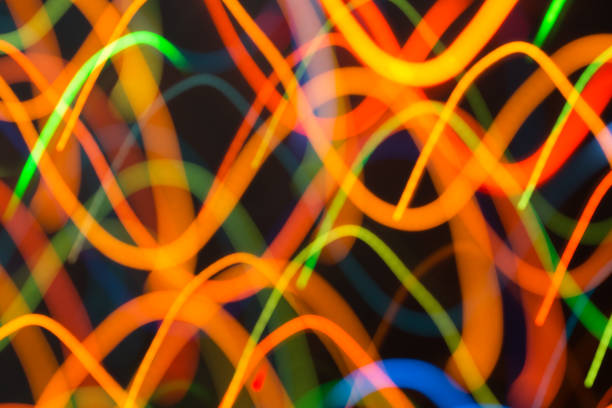 istock Abstract picture of bright colored dynamic lights 1015439638