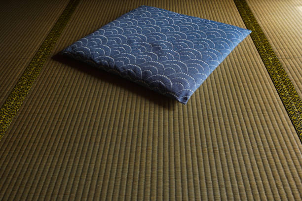 istock Japanese cushion and japanese carpet. 1015443532