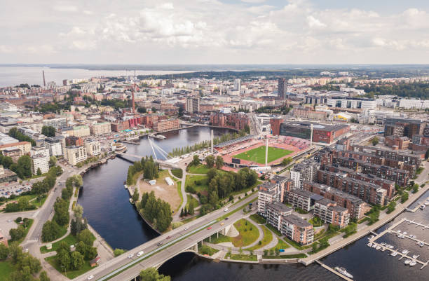Aerial view of Tampere stock photo