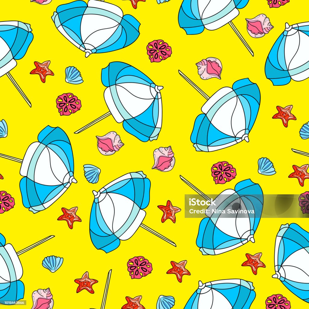 Colorful Beachy Pattern Cute Bright And Colorful Summer Beach Seamless Pattern Vector Stock ...