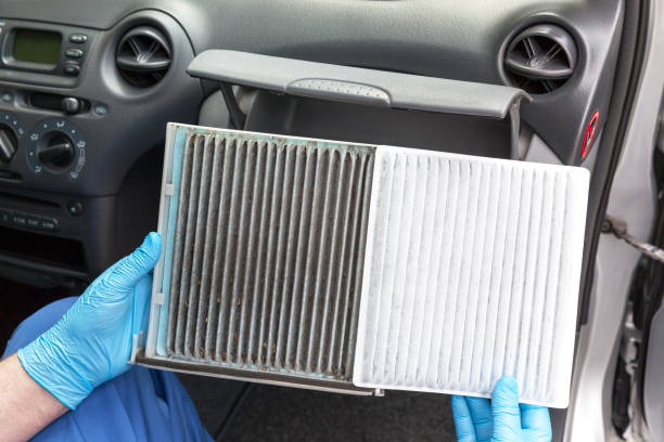 istock Clean and dirty cabin pollen air filter for a car 1015450990