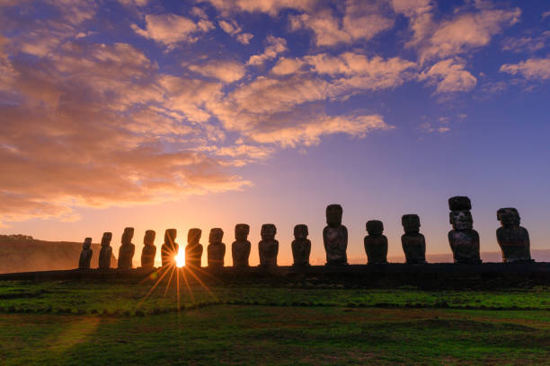Rapa Nui Easter Island moai statue rapa nui stock pictures, royalty-free photos & images