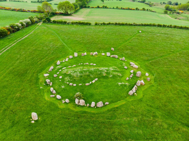 istock Ballynoe stone circle, a prehistoric burial mound surrounded by a circular structure of standing stones, County Down, Nothern Ireland 1015455140