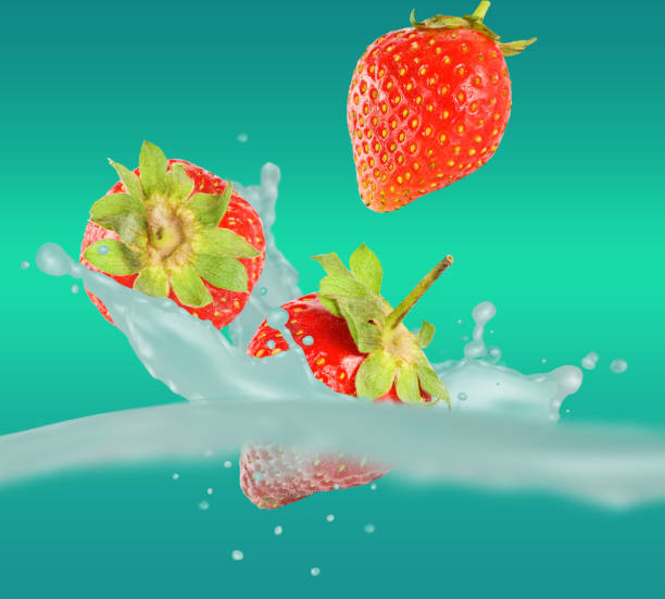istock image of strawberry in water close-up 1015458578