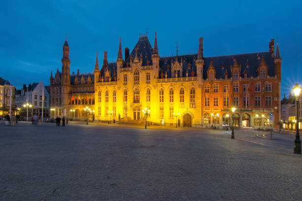 istock Bruges market square (Grote markt) at night, Belgium 1015460792
