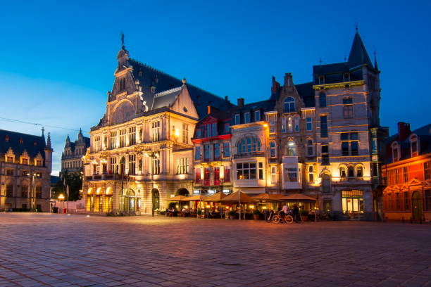 istock Saint Bavo square at night, Gent, Belgium 1015461106