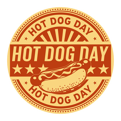 Hot Dog Day, rubber stamp, vector Illustration