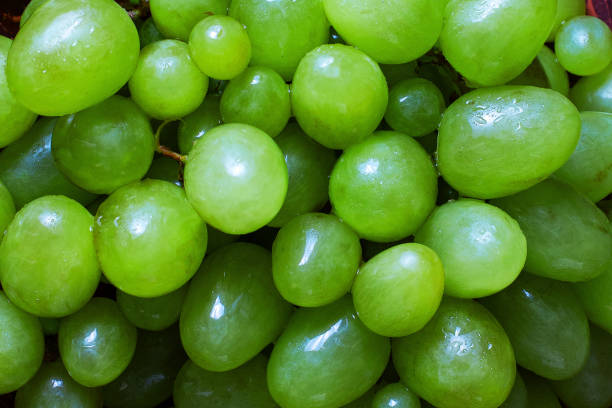 istock Background of freshly picked green grapes 1015465784