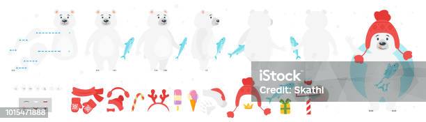 Polar Bear Character For Animation Stock Illustration - Download Image Now - Fish, Polar Bear, Animal