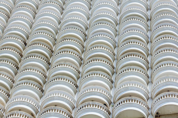 istock The curved white building balcony 1015474624