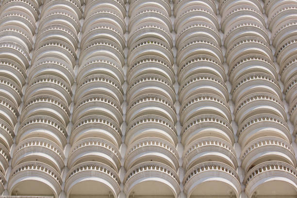 istock The curved white building balcony 1015474730