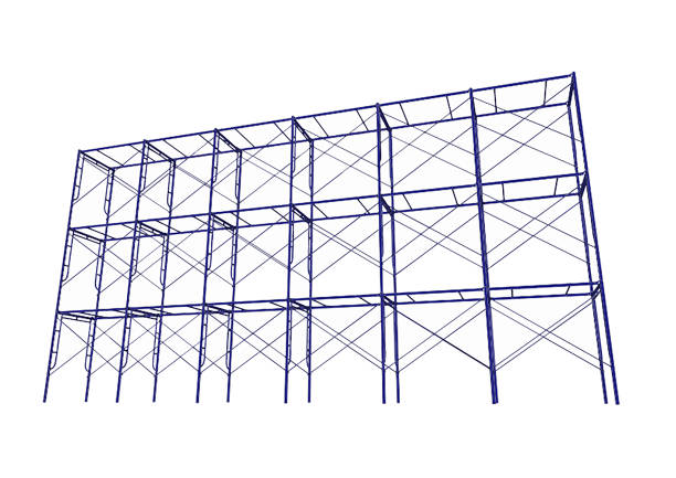 istock Scaffolding frame 3 floors Japanese standard type isolated on white background. Can be fill dimension or other safety standard by user. Use for construction content or scaffolding rental vendor. 1015475806
