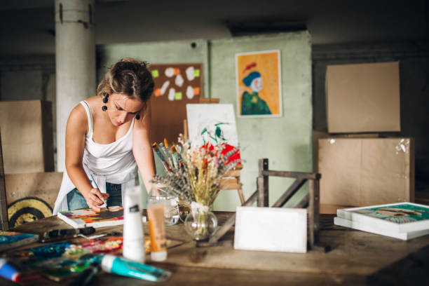 istock Painting and drawing in art studio 1015480690