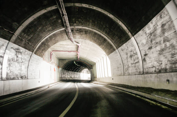 istock Travel in a mountain tunnel. 1015481186