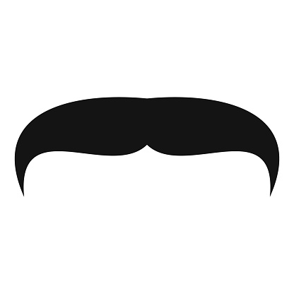 Villainous mustache icon. Simple illustration of villainous mustache vector icon for web
