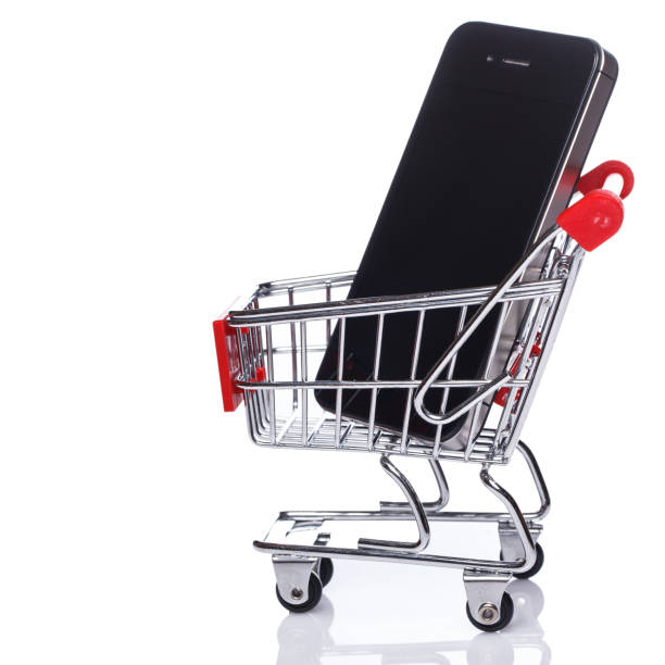 istock Smartphone in shopping trolley 1015490952