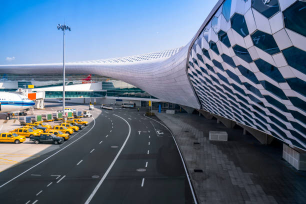 istock Airport terminal waiting hall interior view 1015499754