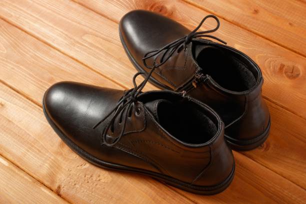 istock Pair of man black shoes 1015500472