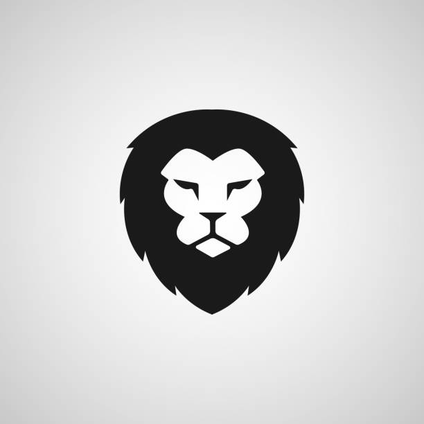 ilustraciones, imágenes clip art, dibujos animados e iconos de stock de icono de cabeza de león diseño vectorial - female animal big cat undomesticated cat feline