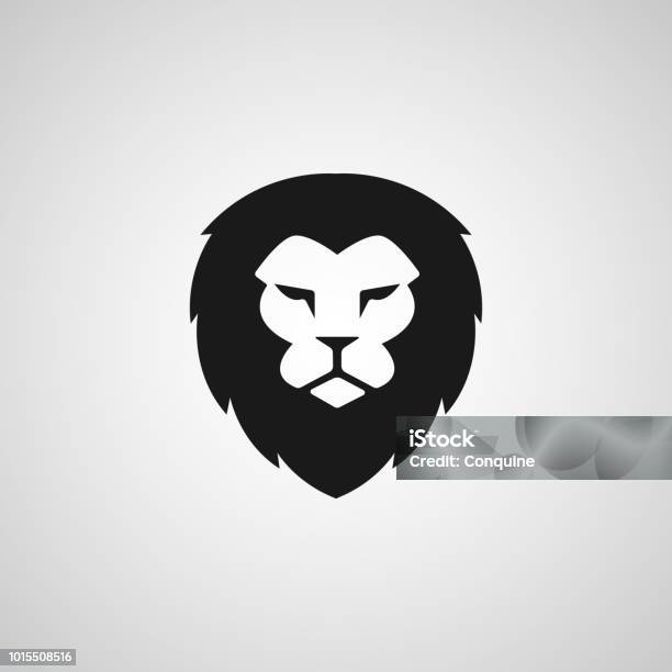 Head Lion Icon Vector Design Stock Illustration - Download Image Now - Lion - Feline, Icon Symbol, Animal Head