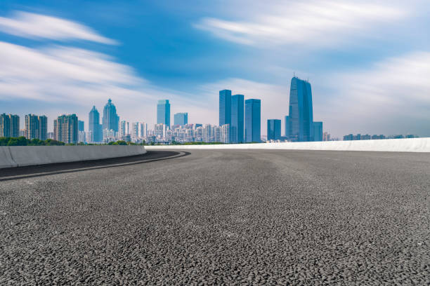 istock City Square Road Pavement and Suzhou Landmark Building Complex 1015509570