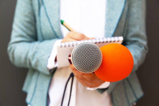 istock Journalist at news conference 1015515508