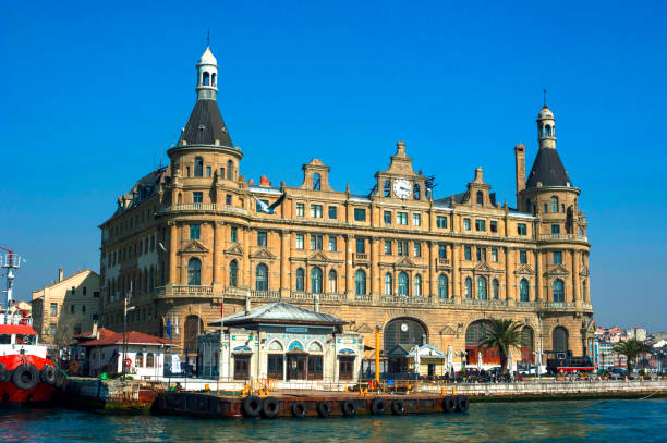 Haydarpasa station building Baghdad railway end point at Istanbul.Construction of the train station had started in 1906 and completed in 1909. haydarpaşa stock pictures, royalty-free photos & images