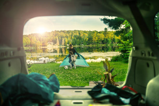 istock Mother and daughter having fun by the lake 1015520038