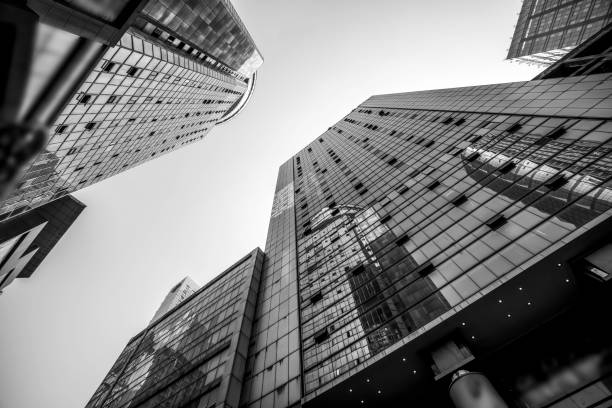 istock Low angle view of skyscrapers architectural glass 1015520144
