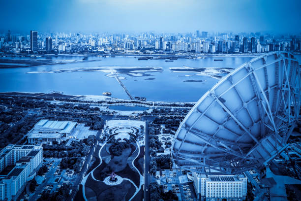 istock Satellite signal receiver over the city 1015523434