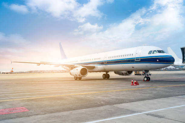 Airport apron airliner