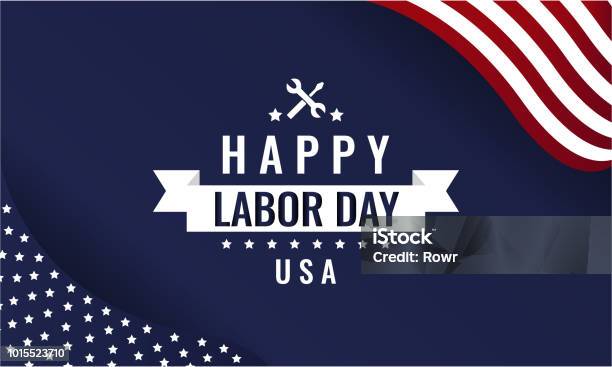 Fête Du Travail Bleu Vecteurs libres de droits et plus d'images vectorielles de Labor Day - Labor Day, Fond, États-Unis