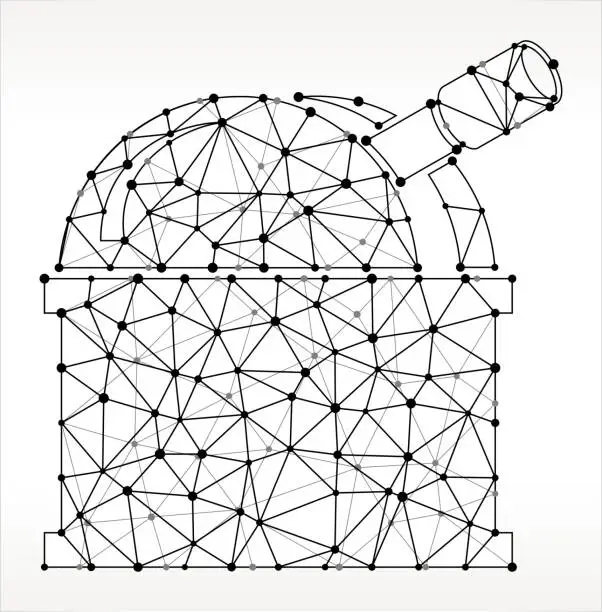Vector illustration of Observatory Triangle Node Black and White Pattern