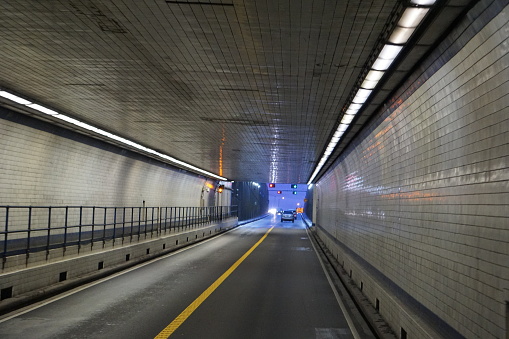 Blurred motion shot of tunnel